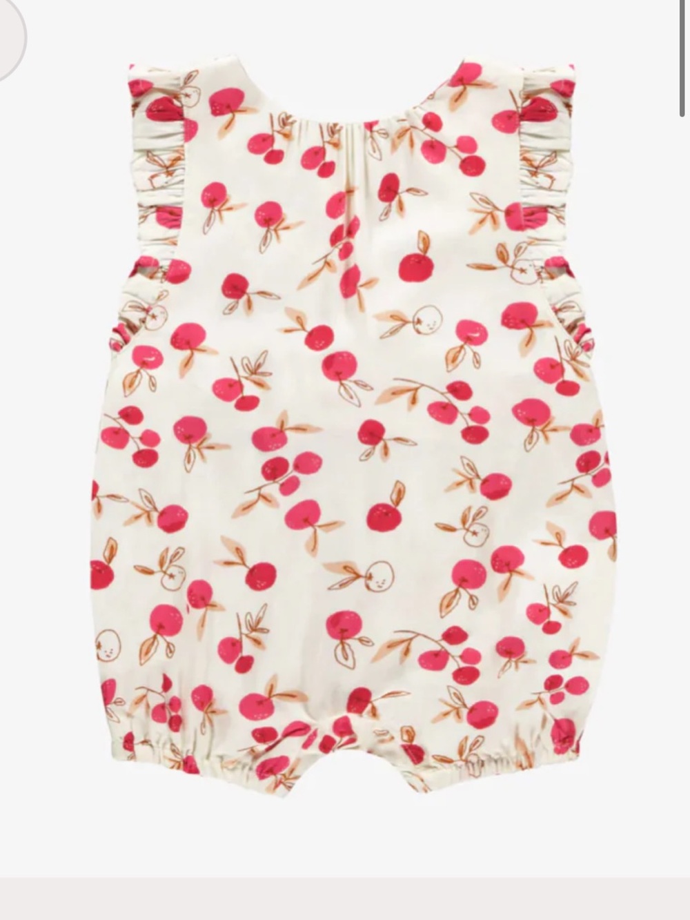 Souris Mini Designed in Canada Baby Cherry Print Romper Size 9-12 Months